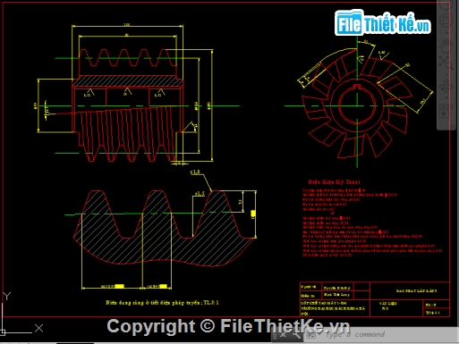 Bản vẽ,Bản vẽ autocad,dao phay lăn răng,cơ khí